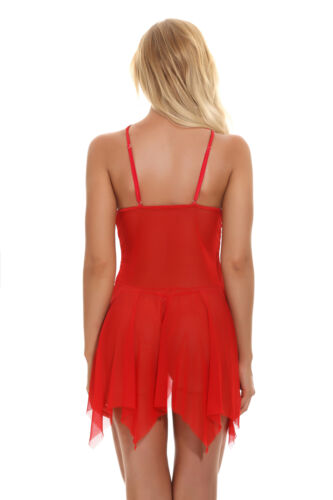 US Women Sexy Lingerie Red Babydoll Nightwear Santa Christmas Sleepwear G-string - Picture 10 of 35