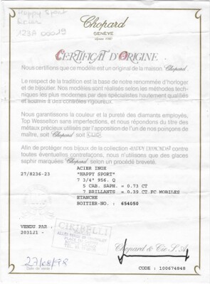 Chopard Happy Sport 27/8236-23 und Händlerverzeichnis I832