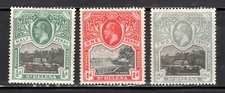 St. Helena Stamp Scott #50, 51, 52, 1/2p, 1p, 2p, OG, MLH, SCV$18.30