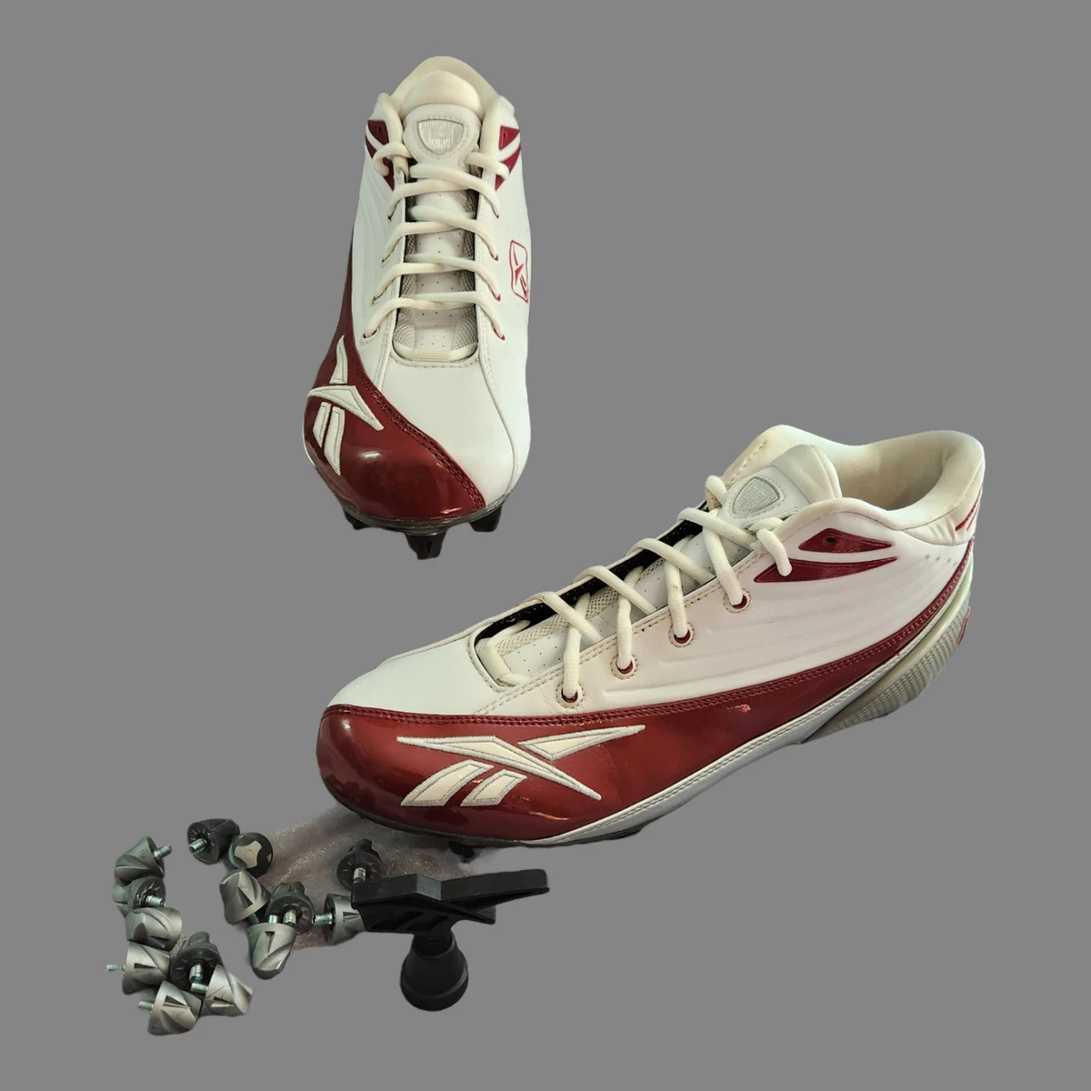 Reebok NFL 4 Speed II White Football Cleats Mens Size 12.5 |