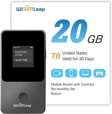 4G Pocket WiFi Hotspot - No Roaming Fees, 20GB, Works in 150 Countries