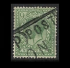 Gb stamps - george v - 9d olive-green - good used sg393a 1922 -wmk simple cypher