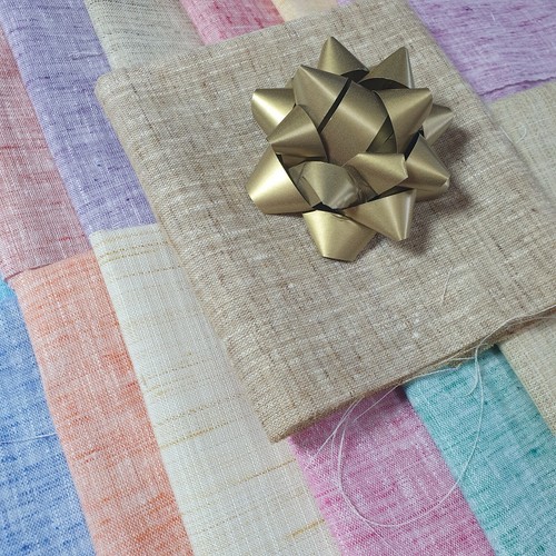 Linen Mélange Bundle of 6 Fat Quarter Fabric 50x50cm DIY Quilting Material - Picture 2 of 7