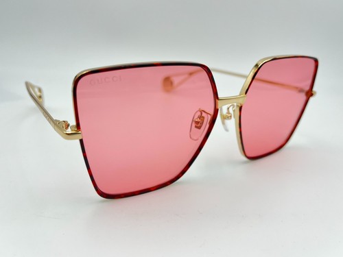 Gucci Sunglasses GG0436S 005 Gold Tortoise Pink 61 14 140 - Picture 2 of 6