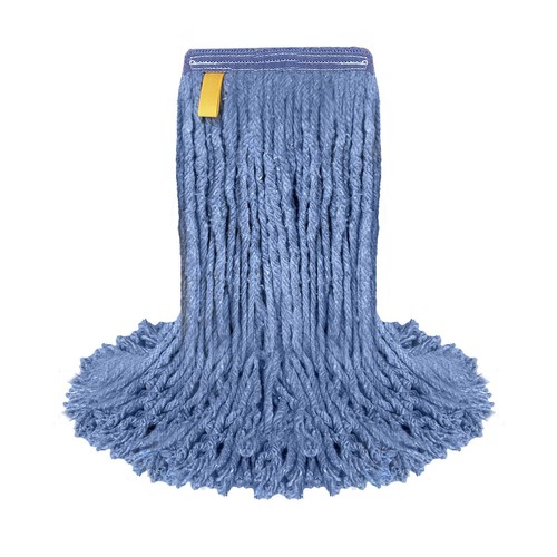 Cabezal de fregona de repuesto mezclado con corte de 16 OZ, azul, paquete de 1 - Imagen 1 de 7