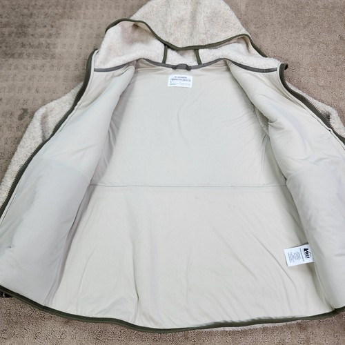 REI Cooperative Women's Aureum Sherpa Hoodie Size L Beige Full Zip Jacket Pocket - Picture 3 of 15