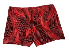  NWT Eurotard Booty Shorts Child Black & Red Holographic Acro Dance Girls Small
