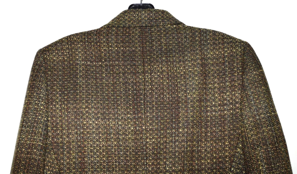 Kasper Green Black Tweed Multi Pocket Open Front Womens Blazer Jacket Size 10 - Image 4 of 4