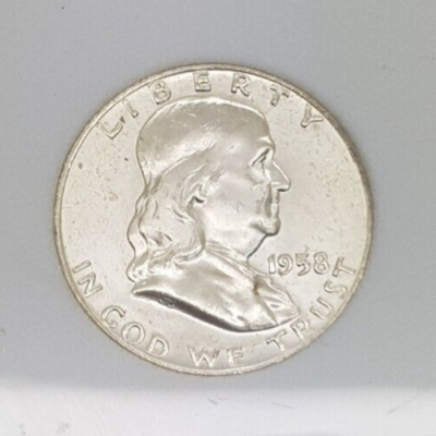 1958- D Franklin Silver Half Dollar | eBay