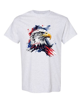 Bold Eagle With Abstract USA Flag Patriotic Graphic Tee