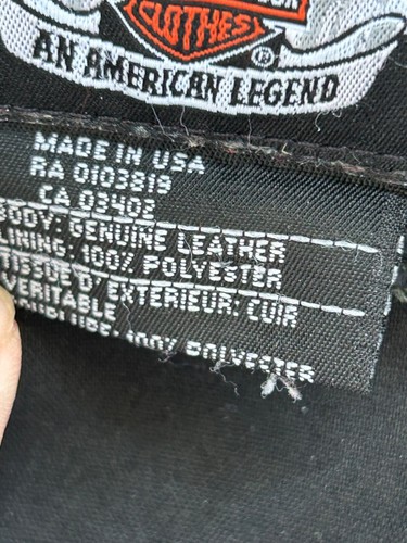 Harley Davidson Lederweste Jacke Herren Large Piston Schwarz Original Made in USA - Bild 5 von 9