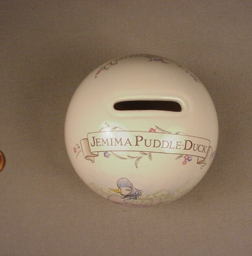 Beatrix Potter Keramik Coin Bank Jemima Puddle Duck Royal Albert China 1986 - Bild 2 von 5