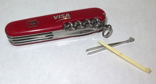VICTORINOX SCHWEIZER ARMEE MULTI TOOL MESSER 91 MM. VISA KARTE WERBUNG SIEHE BILDER - Bild 6 von 7
