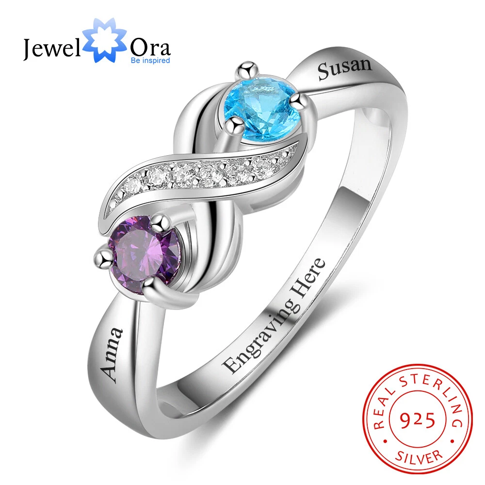 Birthstone promise rings for clearance couples