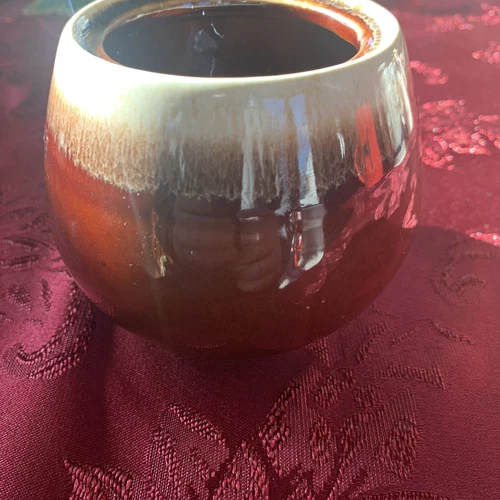 McCoy pottery brown drip sugar bowl No lid