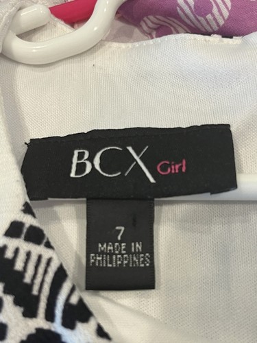 BCX Girl Black & White Sleeveless Dress Size 7 Dress - Picture 5 of 5