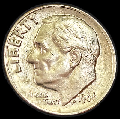 1966-P Roosevelt Dime With Multiple Minting Errors Including Possible DDO