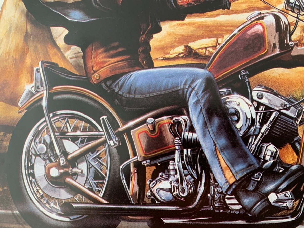 David Mann ハーレー イージーライダー ビンテージポスター BUCO Easy Rider Vintage David Mann Harley Davidson Flag Buco Rare