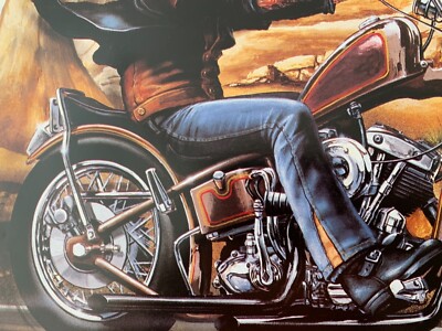EASY RIDERS BY DAVID MANN,BIKER IN A CHOPPER,RARE LICENSED 1997