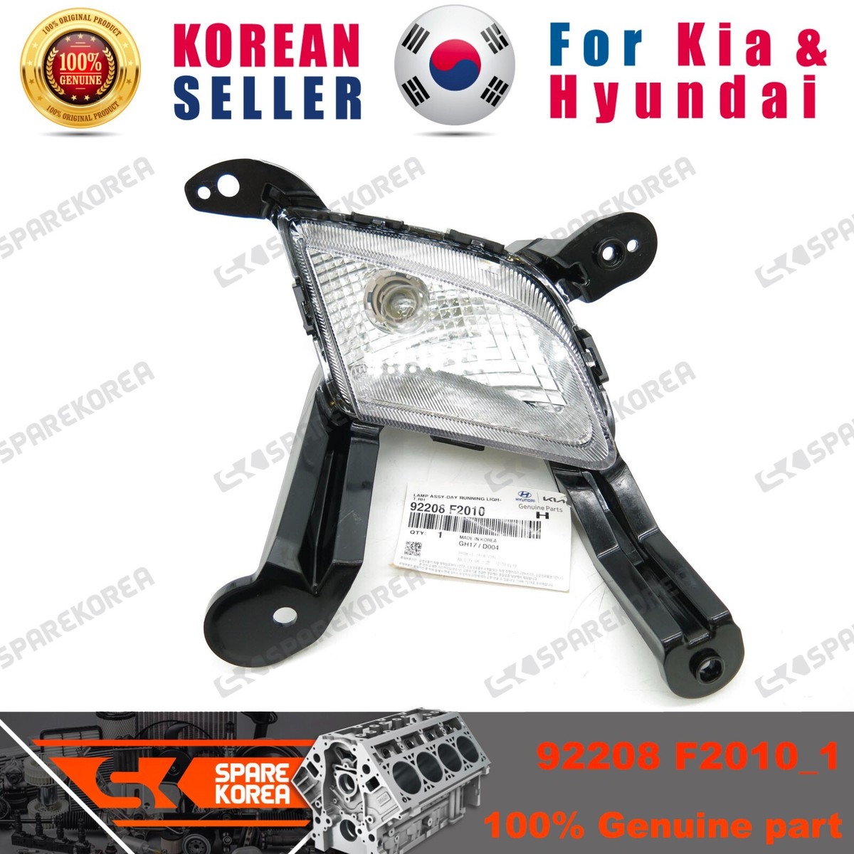Genuine/OEM 92208F2010 LAMP-DAY RUNNING LIGHT,RH for Hyundai LF