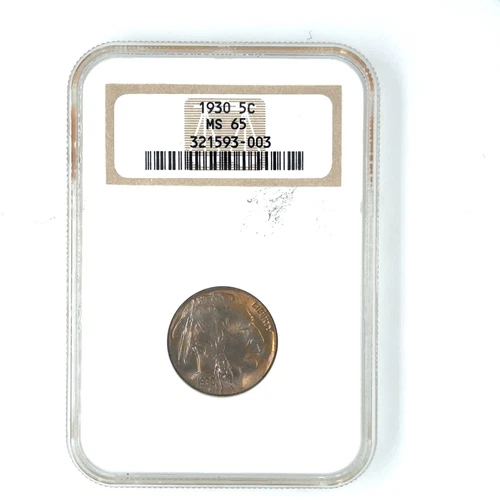 1930 5C Buffalo Nickel Graded by NGC as MS-65