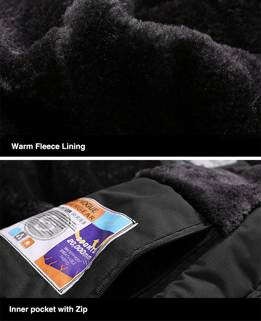 Men's Waterproof Winter Jacket Warm Winter Coats Outdoor Ski Snow Hooded Jackets - product detail image 6