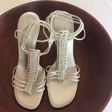 Nine West Rochelle Women's High Heels Slip Ons Open Toe Shoes Size 8M EUC