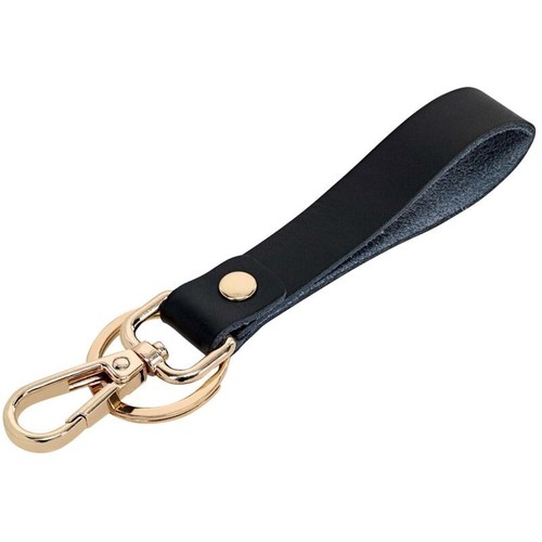 HILLMAN Sanitas Leather Brass-plated metal Assorted Black/Brown Key Strap 1 pk - Picture 2 of 2