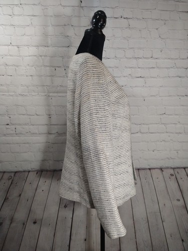 Women's VINTAGE creme linen blend tweed style AUSTIN REED blazer jacket - SZ 12 - Picture 5 of 11