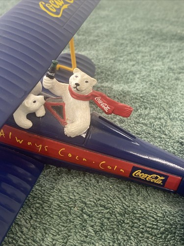 Ertl Polar Bear Coca-Cola Diecast Aircraft Bank "RUTRS-T?" 12 inch wingspan - Picture 3 of 12