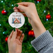 Our First Christmas In Our New Home Personalized Ceramic Christmas Ornament