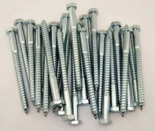 (50) Hex Head 3/8 x 6" Lag Bolts Zinc Plate Wood Screws