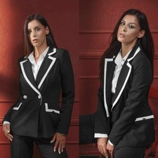 New Style Fashion Women's Black Suit Wide Pant for Wedding Evening Dinner Party
