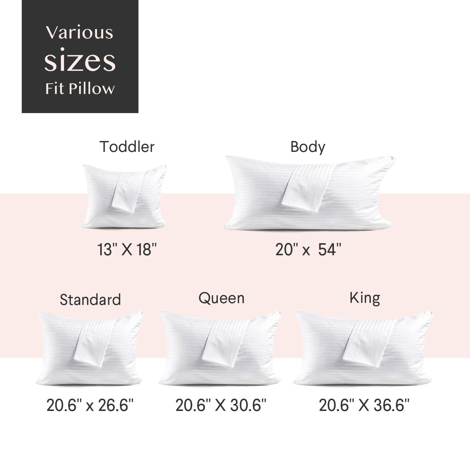 600TC 100% Cotton Pillow Protectors Standard Size 20x26 4 Pack Oeko-TEX Cer