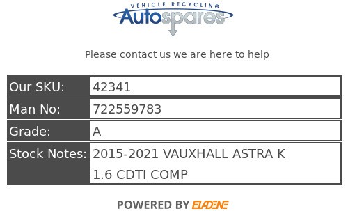 VAUXHALL ASTRA K 1.6 CDTI COMPLETE LEFT FRONT SUSPENSION ASSEMBLY 722559783 - Picture 7 of 10