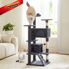 DUMOS 54-inch Indoor Cat Tree Tower Multi-Level Pet House 54 Inch, Dark Grey