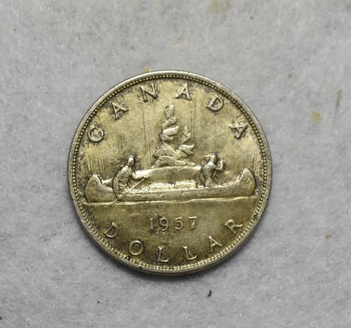 CANADA SILVER DOLLAR 1957 UNC SILVER COIN ( stock# 160)