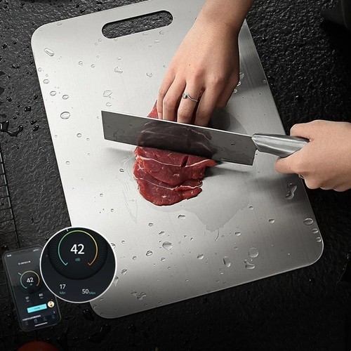 Stainless Steel Cutting Board Double-Sided Titanium Chopping Board for Kitchen - Picture 11 of 15