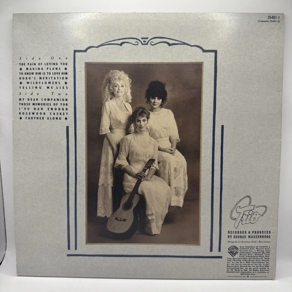Dolly Parton, Linda Ronstadt, Emmylou Harris – Trio LP 1987 Australia 25491-1 - Image 2 of 4