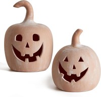 Teelichthalter Set KüRbis 2 StüCk Herbst Halloween Tischdeko Dekoartikel