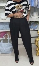 Women's Cigarette Pants Black Size M UK 10 Trousers New