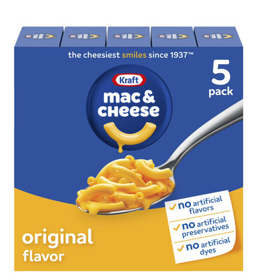 Kraft Mac & Cheese Original Flavor 5 Pack Classic Macaroni Dinner