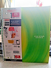 Five Star 1 Wide Ruled Notebook 80 Sheets Green And Yellow 10 1/2 In x 8 In