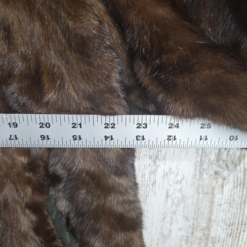 Vintage Natural Mink Fur Coat Brown Size Large - Picture 18 of 19
