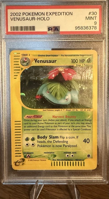 Pokemon TCG Venusaur 30/165 Expedition Holo 2002 PSA 9