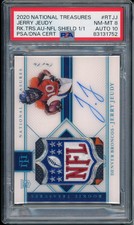 2020 National Treasures Jerry Jeudy #RTJJ Rookie Patch Auto NFL Shield RPA PSA 8