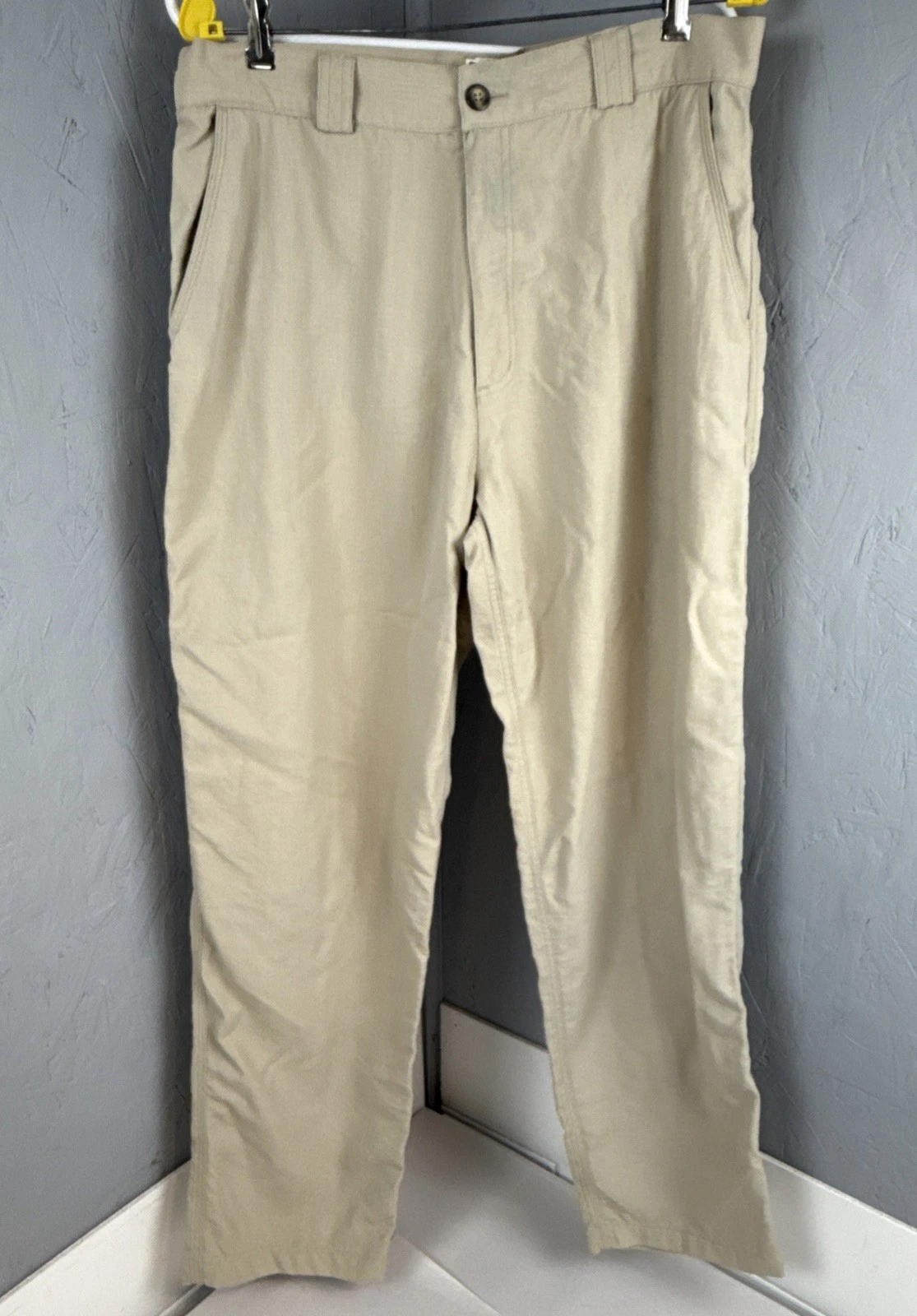 Vintage The North Face Men's 38 Pants Beige Performance Hiking Nylon Outdoor