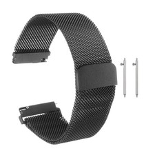 22mm Stainless Steel Metal Mesh Watch Band with Magnetic Buckle Black