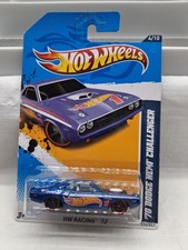 Hot Wheels 2012 Racing 1970 Dodge Challenger Blue Die Cast