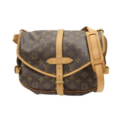 LOUIS VUITTON Saumur 30 Shoulder Bag Monogram Canvas Brown M42256
